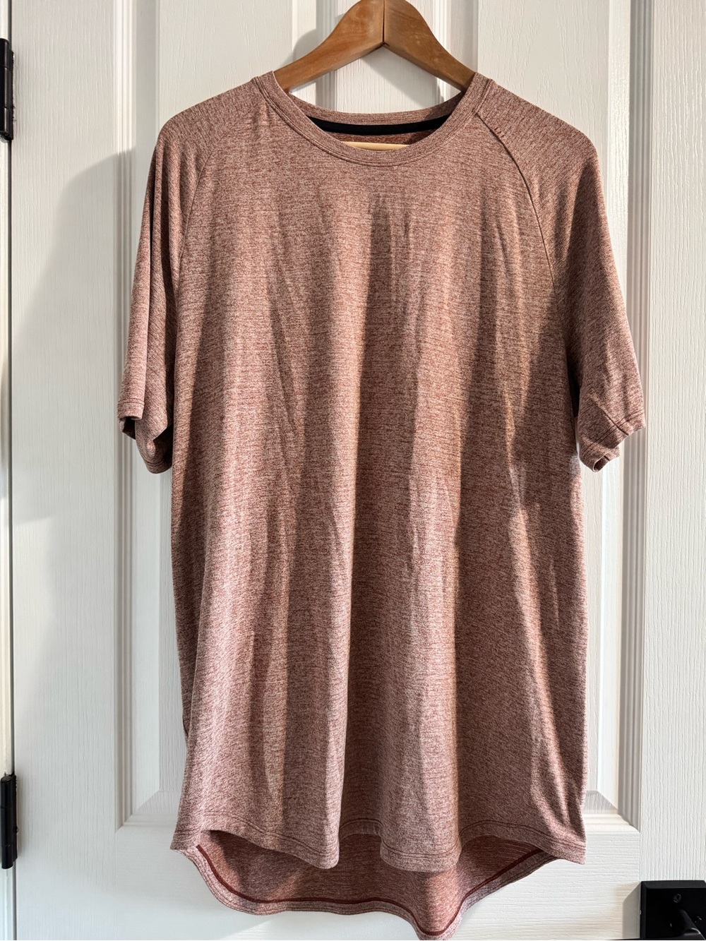 Men’s Lululemon Rust Brown Heathered Workout Running Short Sleeved Tee